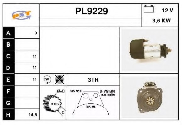 SNRA PL9229 Starter